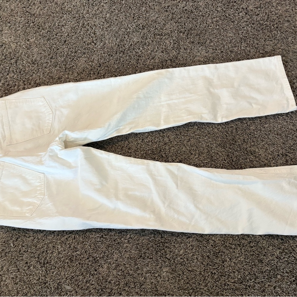 Zara Cream Straight-Leg Pants